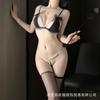 Ночной кот сексуальный трехточечный комплект нижнего белья жемчужный кокетливый набор бюстгальтер с бантом стринги горячий страстный набор