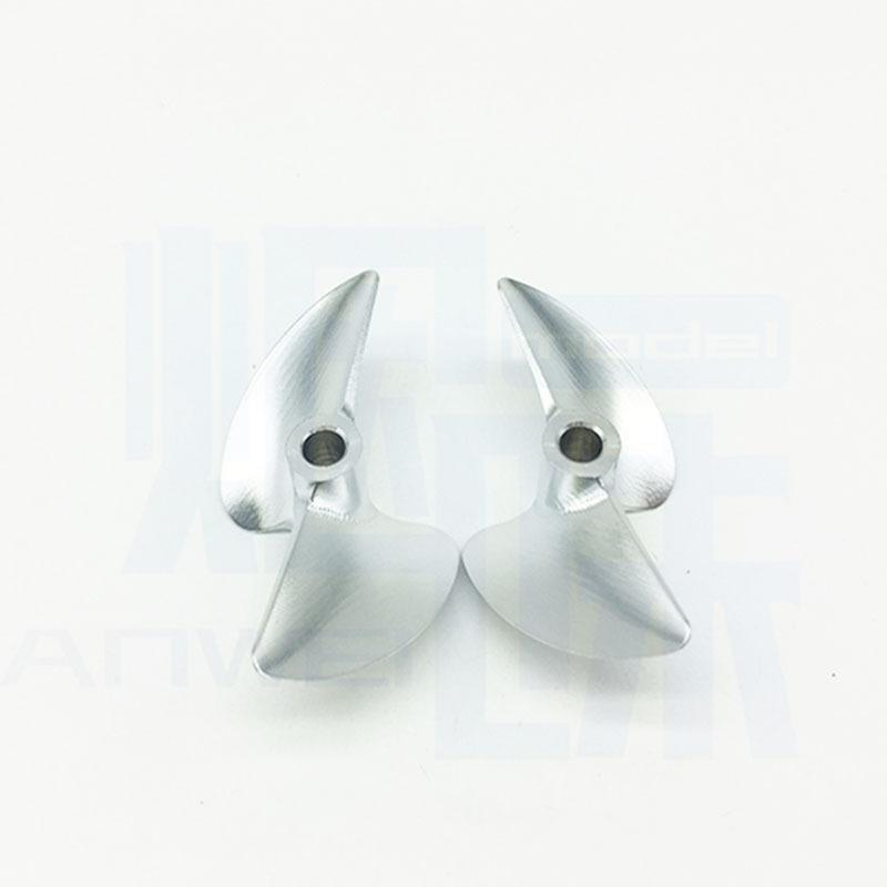 Competition-Grade CNC 2-Blade Aluminum Propeller (CW CCW) - 4.76mm Bayonet Metal Boat Prop for Brushless Electric Boats