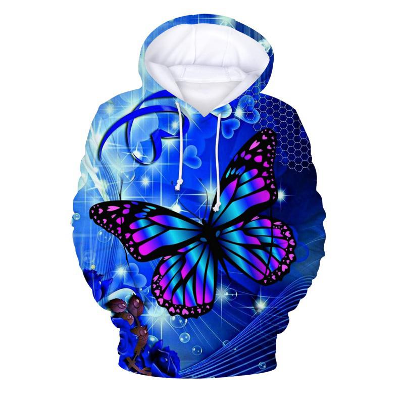 Autumn Fashion Colorful Butterfly 3D Print Hoodies Men Women Casual Sweatshirts Oversized Hoodie Pullovers Tracksuit Clothing