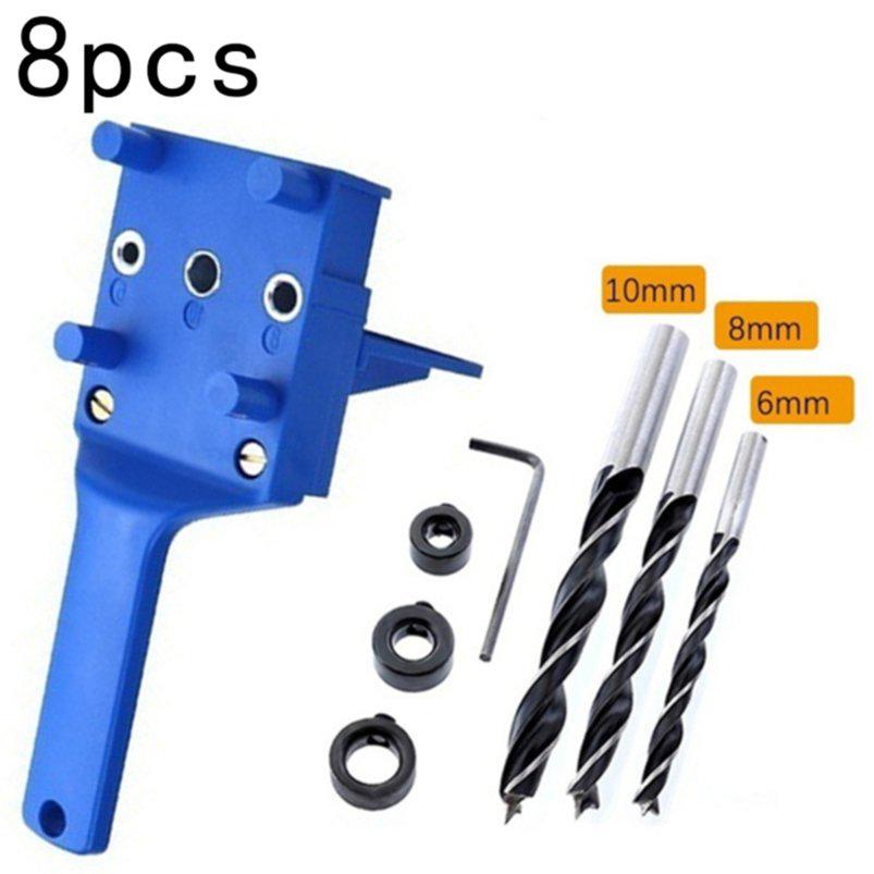 Hole Puncher Woodworking Dowel Jig Drill Handheld Woodwork Tool 1/8/38/41Pcs