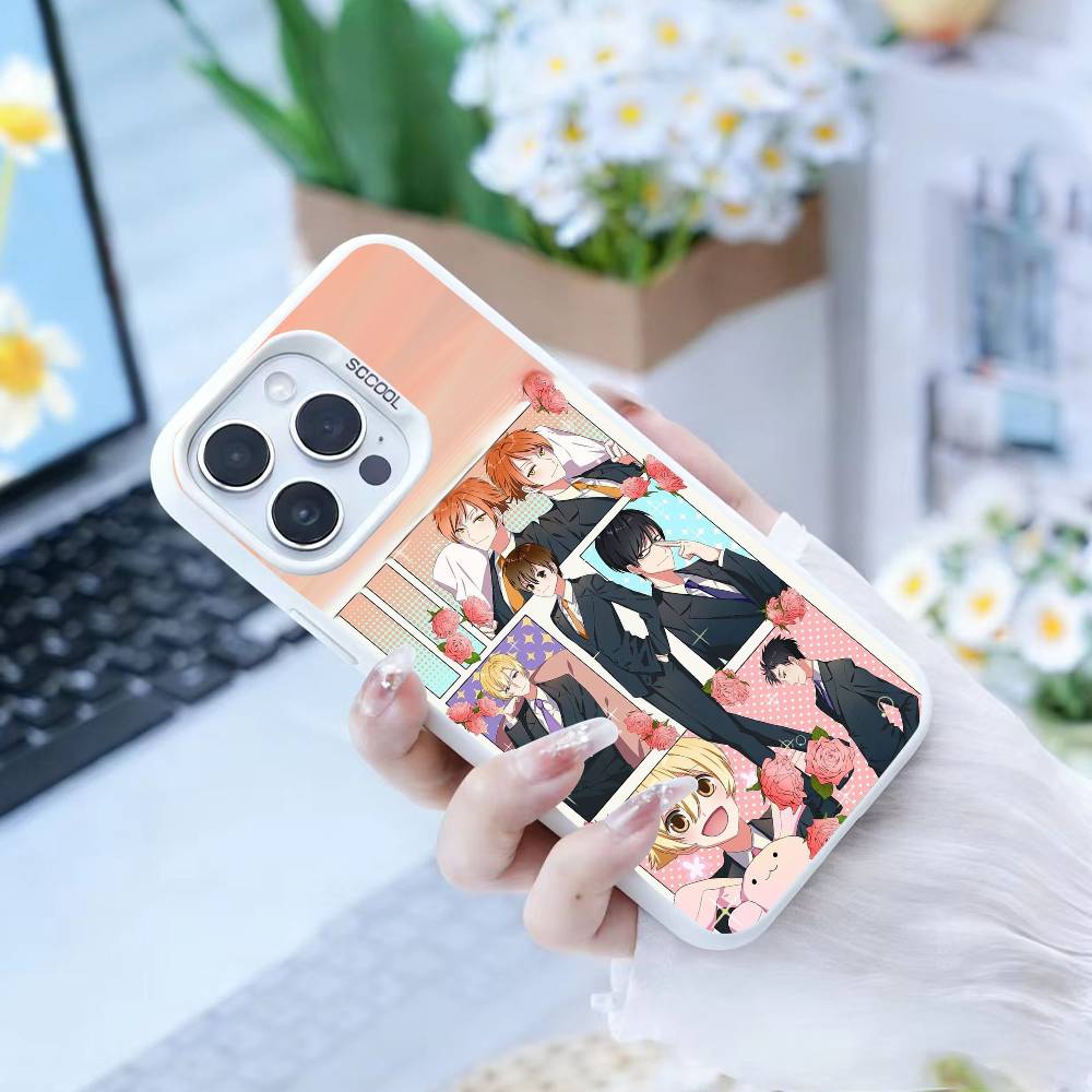 Клуб свиданий старшей школы Оран Чехол для телефона для iPhone 16,15,14,13,12,17,Pro,MAX белый Матовый Ударопрочный Чехол