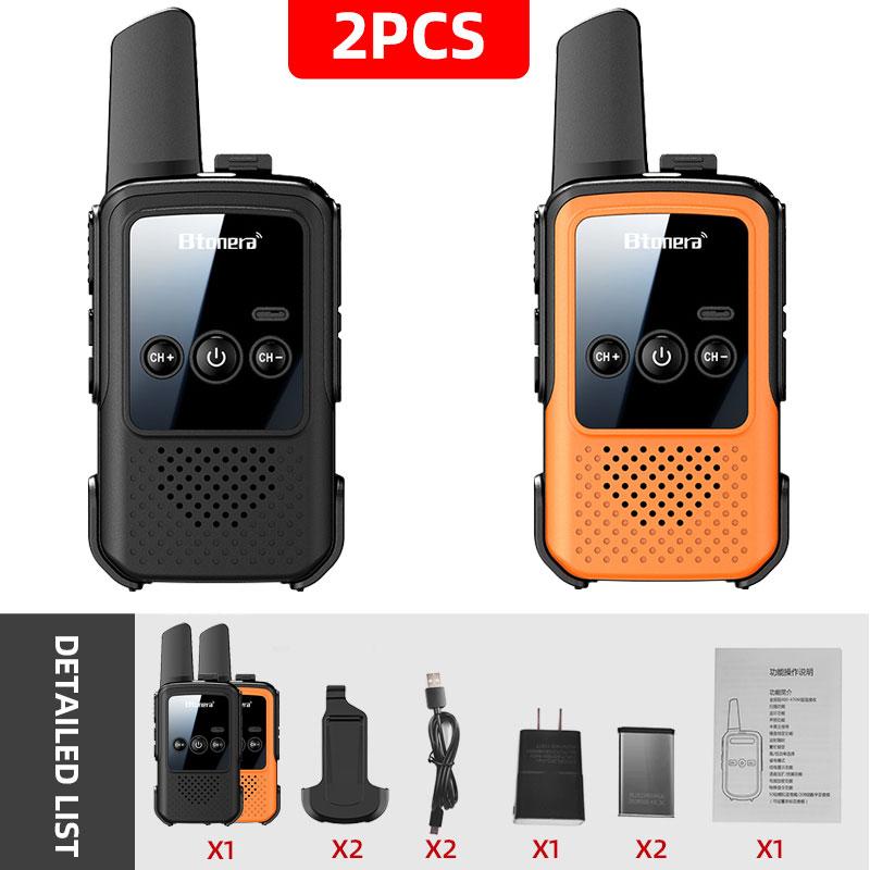 BTONERA BT300 MiniWalkie Talkie Two-way Radio 2 PCS Kids Walkie-talkie PMR/FRS Communication Radio Portable for Camping Toys