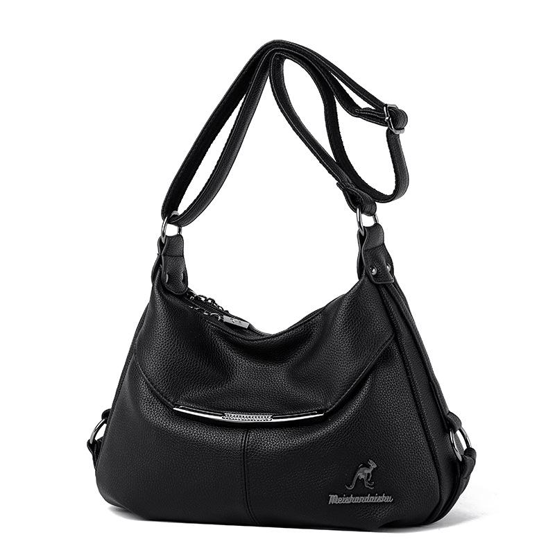 Women's Bag New Casual Soft Leather Lightweight Large Capacity Middle-aged and Elderly Mothers Women's One-shoulder Crossbody Bag