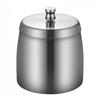 Stainless Steel Ashtray Anti-Fly Ash Shatterproof Thickened Ash Container Small Size with Lid