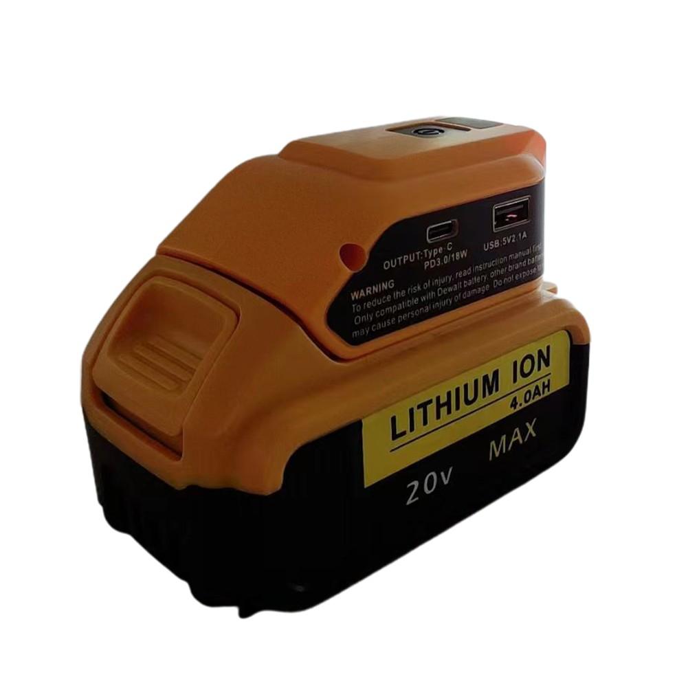 Адаптер аккумулятора DCB090 для зарядного устройства DEWALT 14,4 В/20 В MAX USB + Type C