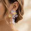 Iridescent Tassel Drop Earrings Transparent Petal Statement Earrings  Seaside Beach