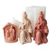 3D House Candle Silicone Mold Jesuses Family Resin Molds Handmade Soap Concrete Gypsum Mould for Religious Enthusiast