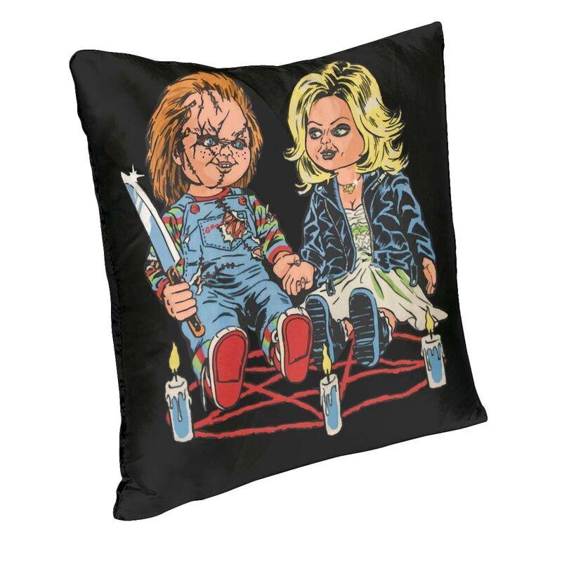 Vintage Child'S Play Chuky Bride Cushion Covers 45X45Cm Polyester Killer Doll Throw Pillow Case For Sofa Pillowcase Decoration