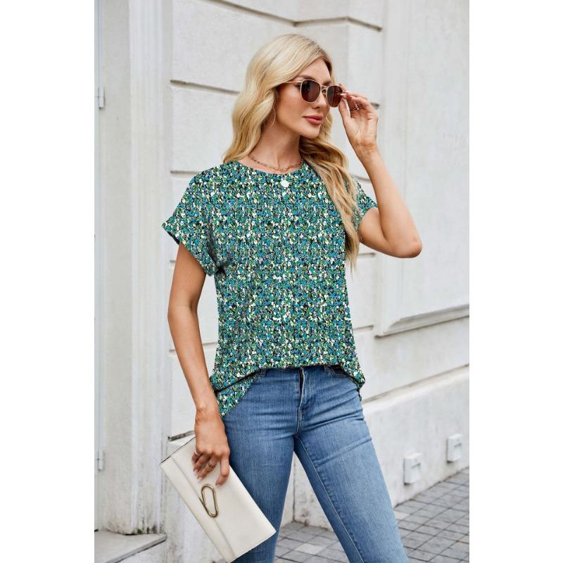 Женская футболка с коротким рукавом и круглым вырезом, весна-лето, лето