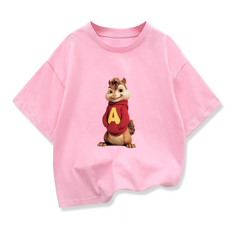 Potdemiel Cartoon Alvin and The Chipmunks T Shirt Kid Tee Girl Clothing Boy Top Teenage Cute Children's Clothes 2-12 Years
