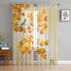 Птица на дереве с осенними листьями, прозрачные шторы для окна гостиной, прозрачная вуаль, тюлевая занавеска, шторы для спальни