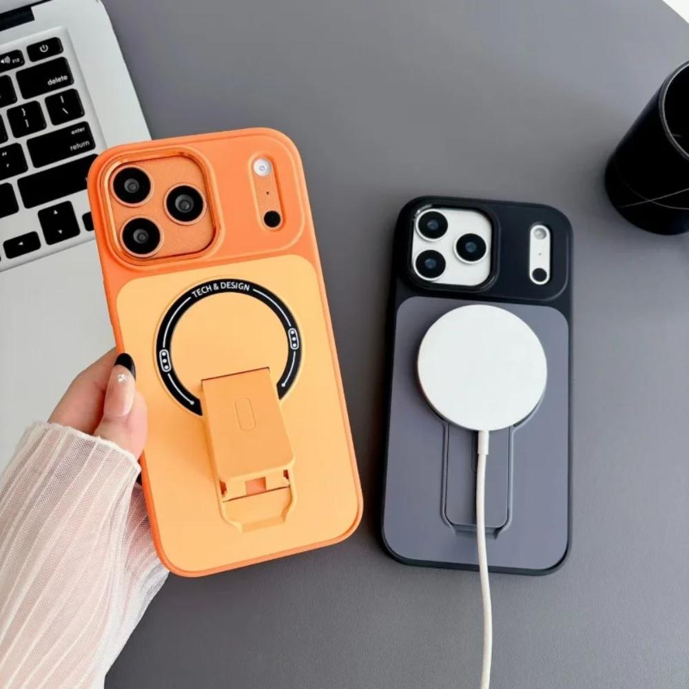 Складная подставка-чехол Armor для iPhone 17 Air 16 15 14 Plus 13 Pro Max, сверхпрочный чехол с магнитной поддержкой Magsafe для беспроводной зарядки