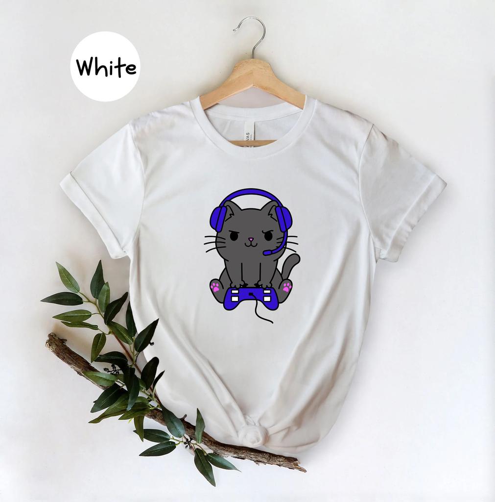 Gamer Cat T Shirt Is Gaming Video Game Lover Pet Funny Cute