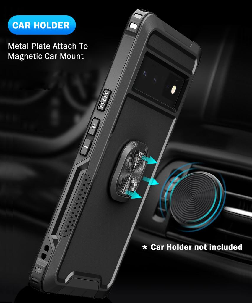 Pixel 6 Cases Heavy Duty Drop Protection Kickstand Rugged Shockproof/Dust Proof 3-Layer Phone Case For Google Pixel 6 Pro