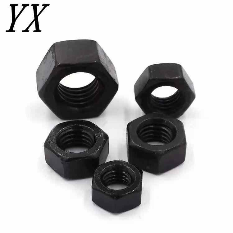 Черные шестигранные гайки M3-M10, класс прочности 4.8, полный ассортимент спецификаций