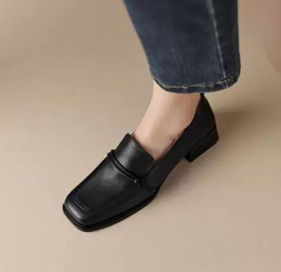 Модные классические лоферы для женщин, из натуральной кожи, с квадратным носком, слипоны, винтажные женские повседневные удобные туфли, ручная работа, размер 40