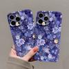 Чехол для телефона для Xiaomi Mi 15T 14T 13 12 12s 9 10 11 Poco C40 M5 X3 F4 NFC Pro 4G 5G Глянцевая пленка Жесткий ПК Clmj swag Синий цветок