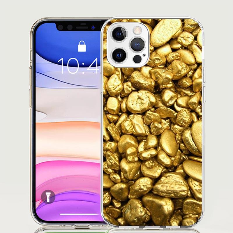 Чехол для телефона с принтом узора из чистого золота для iPhone 17 Air 16 15 Plus 11 14 Pro Max 13 Mini 12 7 8 + SE Художественный узор Индивидуальный чехол
