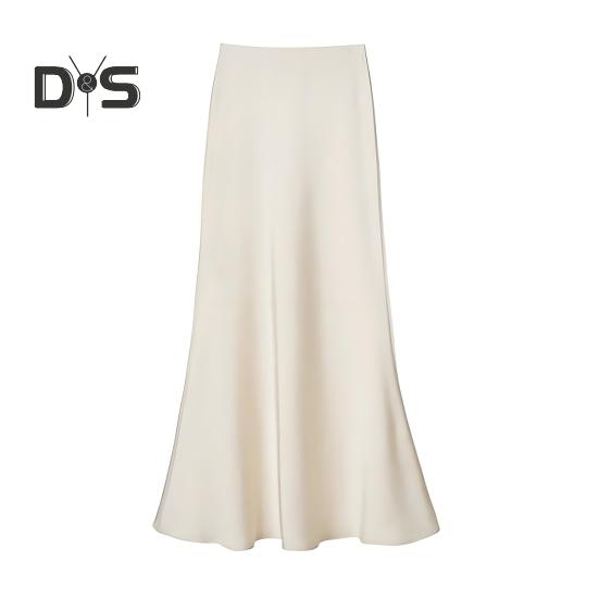 Женская юбка-рыбий хвост с высокой талией и запахом на бедрах, длинная юбка А-силуэта, однотонная, удобная, подчеркивающая фигуру юбка