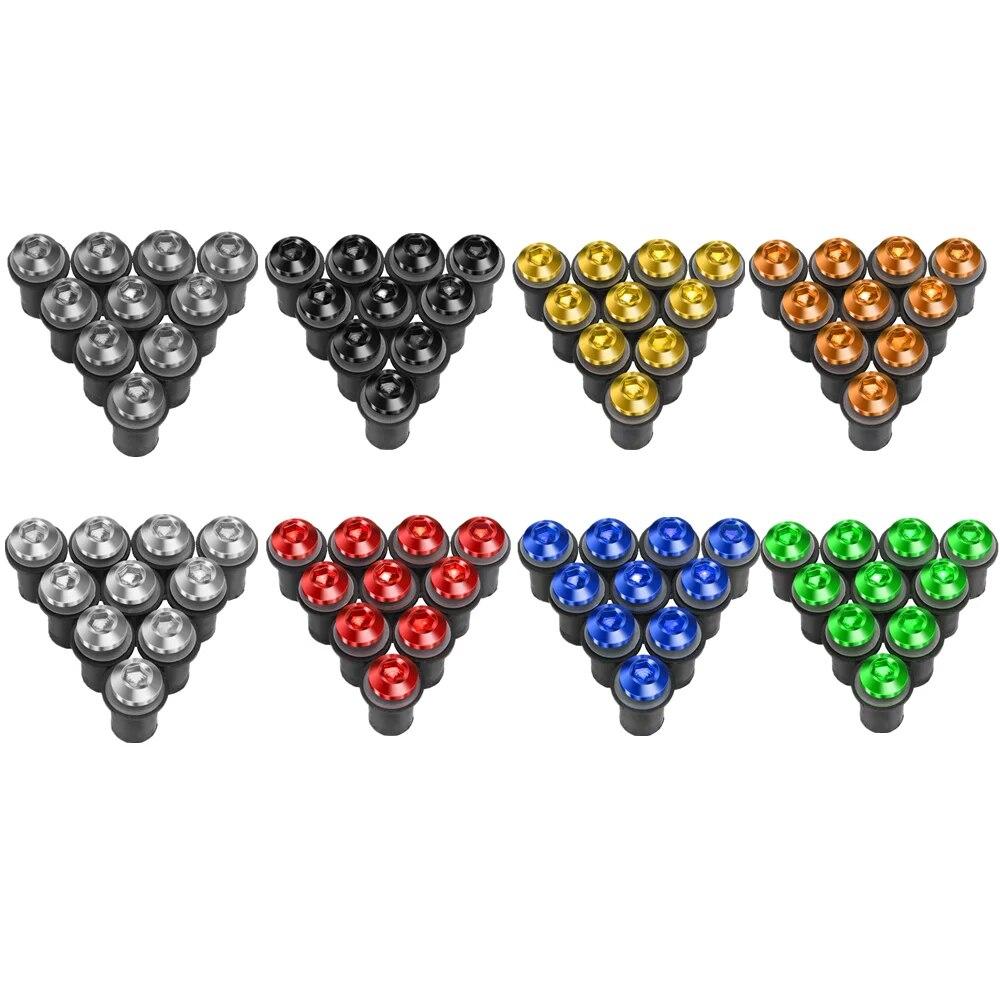 5mm 10PCS Motorcycle Windshield Bolts Screw Nut Fastener Kit For Kawasaki Ninja GPZ900R Z900 ZX-10RR ZX-12R ZX12RR ZZ-R1200