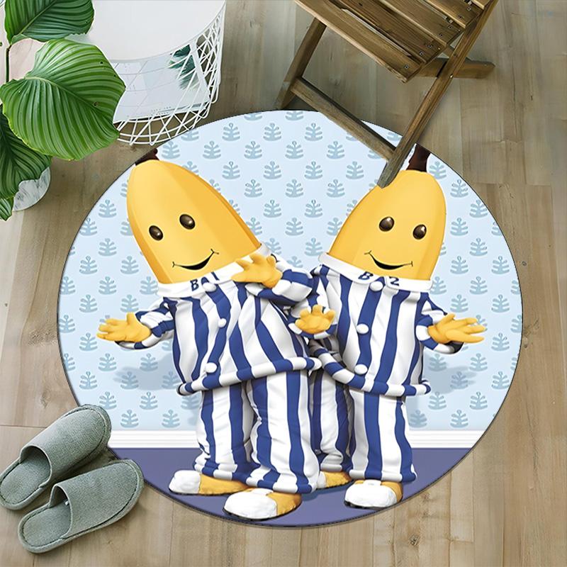 1pc Banana Print Round Carpet Chair Round Carpet Suitable for Bedroom Living Room Home Decorative Carpet