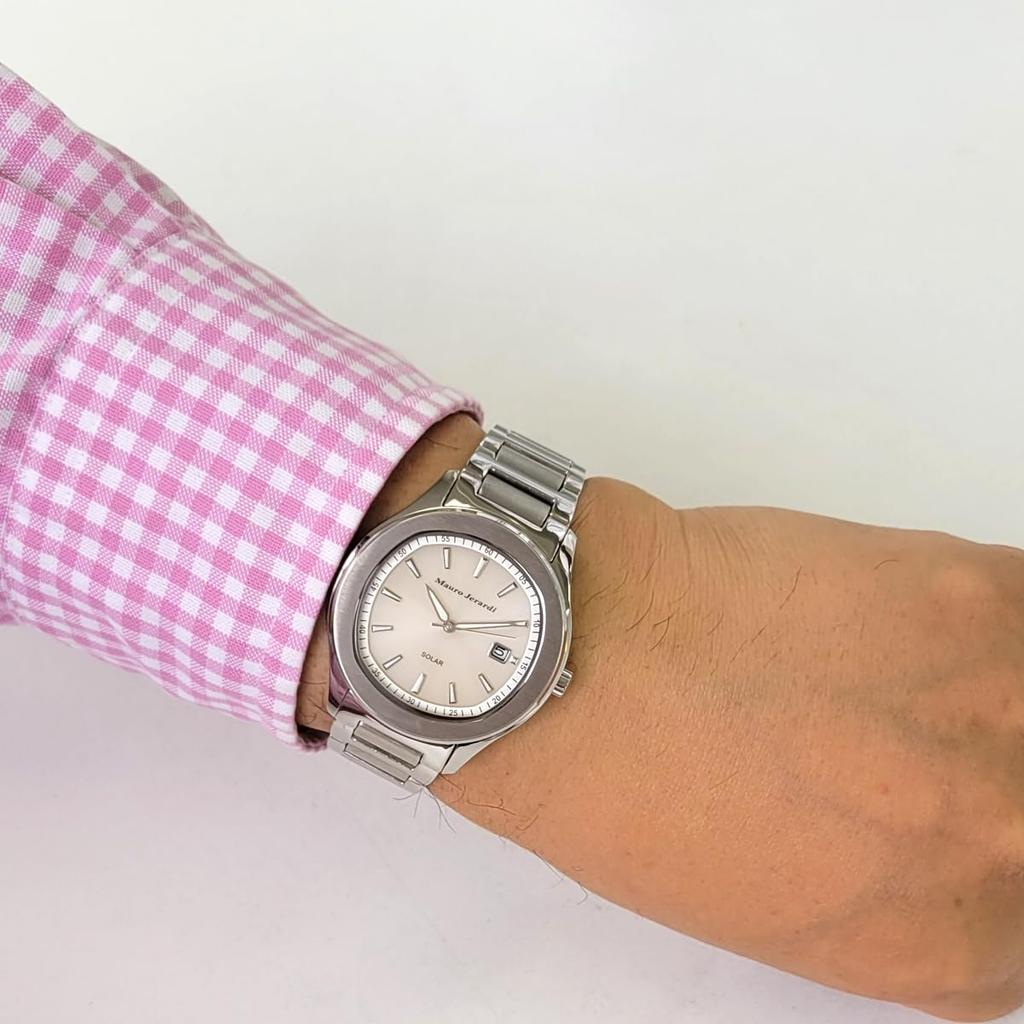 Мужские часы Mauro Geraldi Solar All Stainless 3 ATM Water, Сталь, Водонепроницаемые, MJ053-3