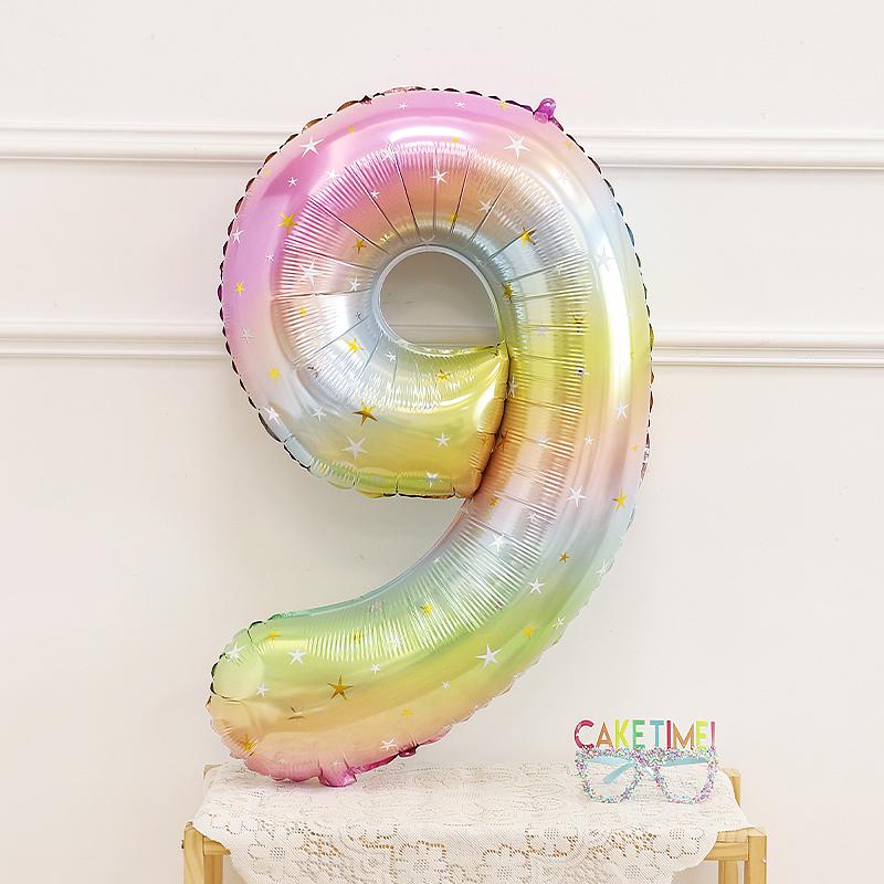 40-дюймовые шары-звезды и цифры с радужным градиентом для декора на 1-й день рождения ребенка