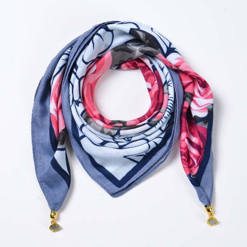 New Multi-functional Magnetic Velvet Neck Protection Small Scarf New Women's Four-season Warm Decoration Fashionable Small Square Scarf