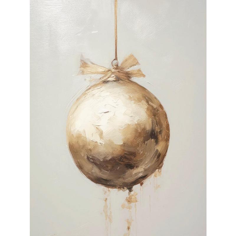 Winter Village Christmas Ornament Snowflake Posters and Prints Canvas Printing Retro Wall Art Picture for Living Room Home Decor