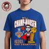 Футболка Danhausen x New York Knicks Синяя Чемпион Финала НБА 2026 Champ Hausen