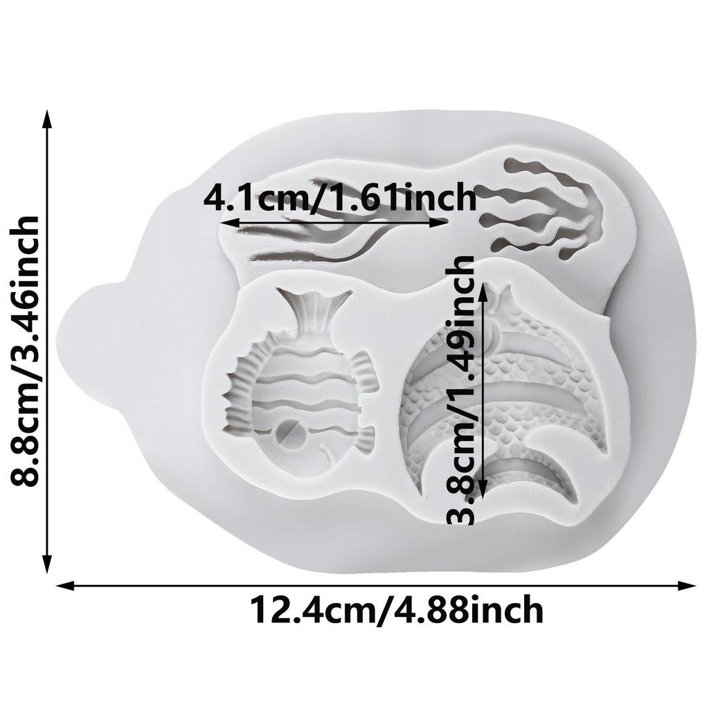 Форма силиконовая Русалка Дельфин Рыба Черепаха Краб Осьминог Морской конь Формы Инструменты для украшения торта Топпер для кекса Конфета Смола Глина Шоколад Мастика Форма