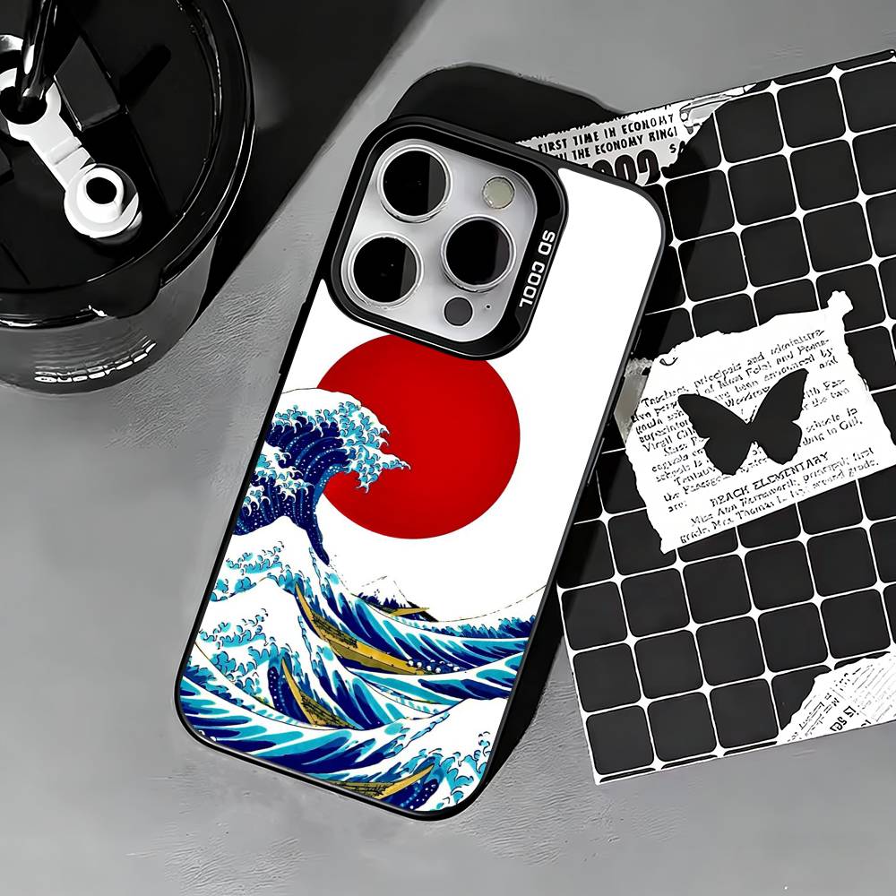 G-Большая волна у Канагавы Чехол для телефона Для iPhone 17,16,15,14,13,12,11 Plus,Pro Max,XS,Цветной серебристый чехол для телефона