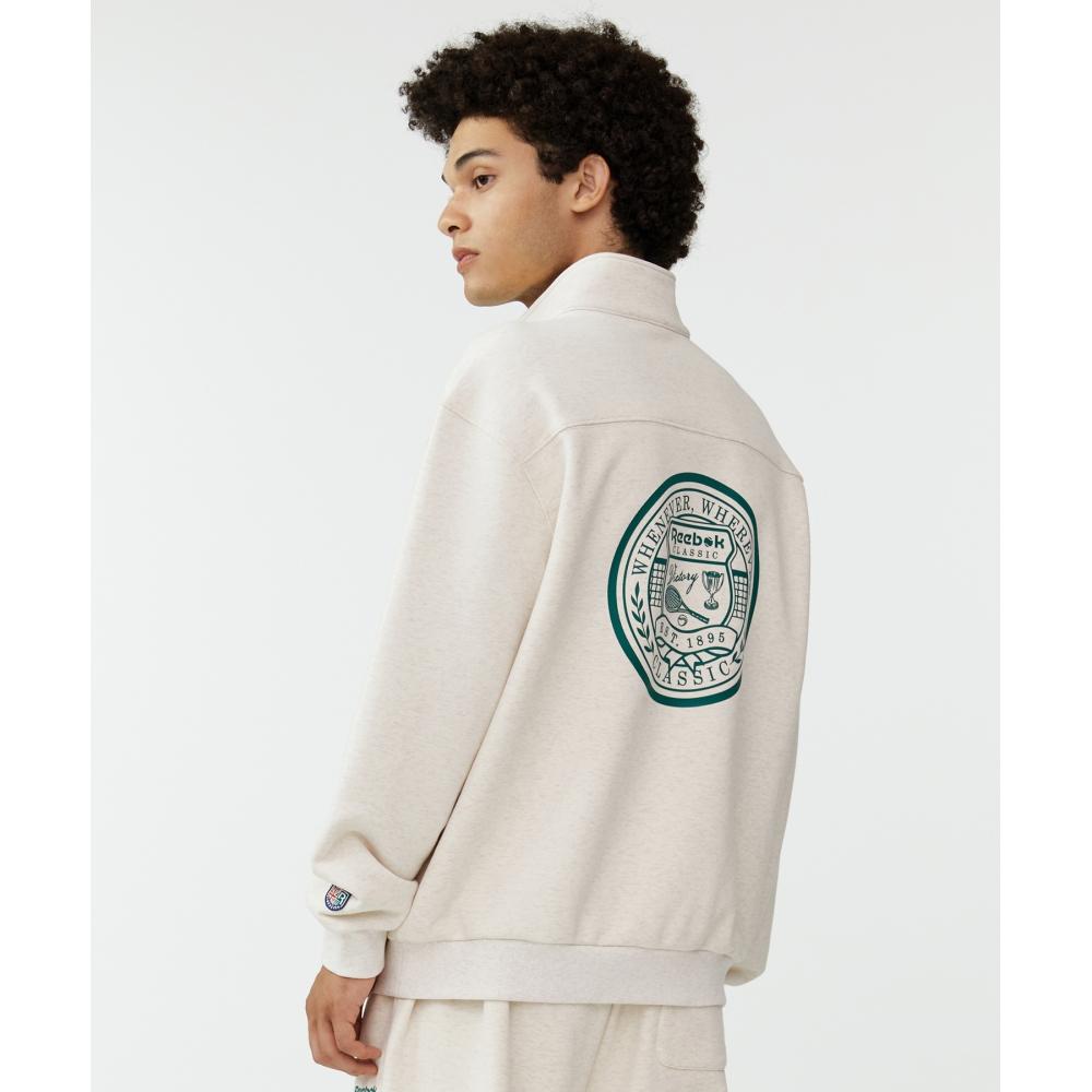 Reebok Свитшот Victory Half Zip Up бежевый