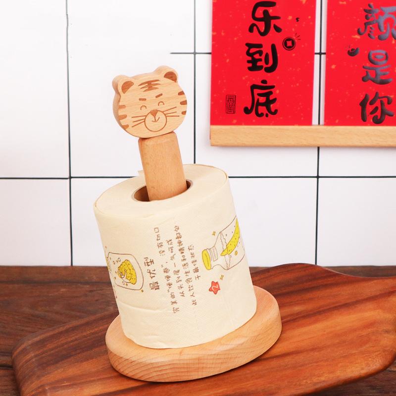 Новый держатель для кухонного полотенца Креативный новогодний тигр Вертикальный держатель для рулонной бумаги Вешалка для бумажных полотенец Портативная нескользящая стойка для хранения