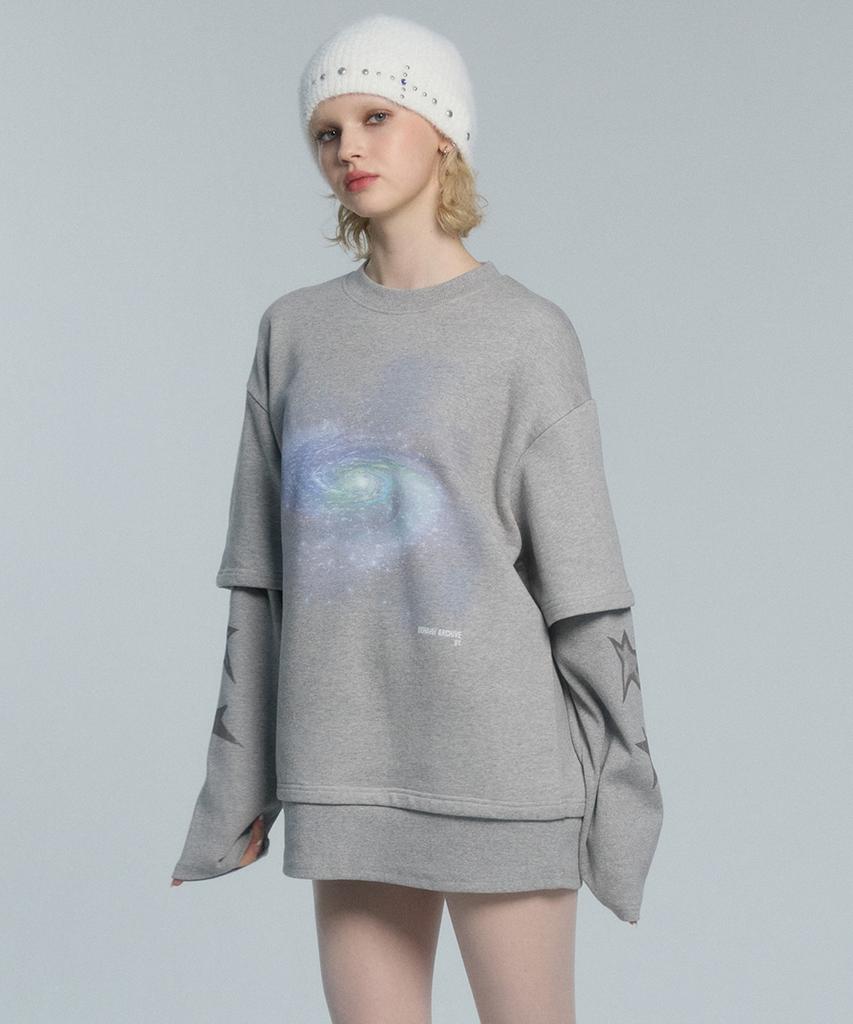 OOH-AHH Black Hole Layered Sweatshirt (Gray)