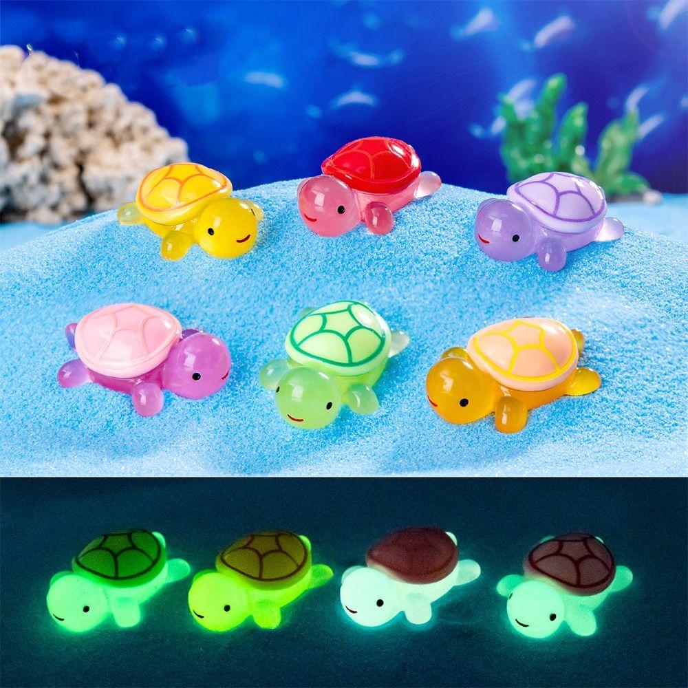 Light In The Dark Mini Luminous Turtles Ornament Cartoon Turtle Statue Aquarium