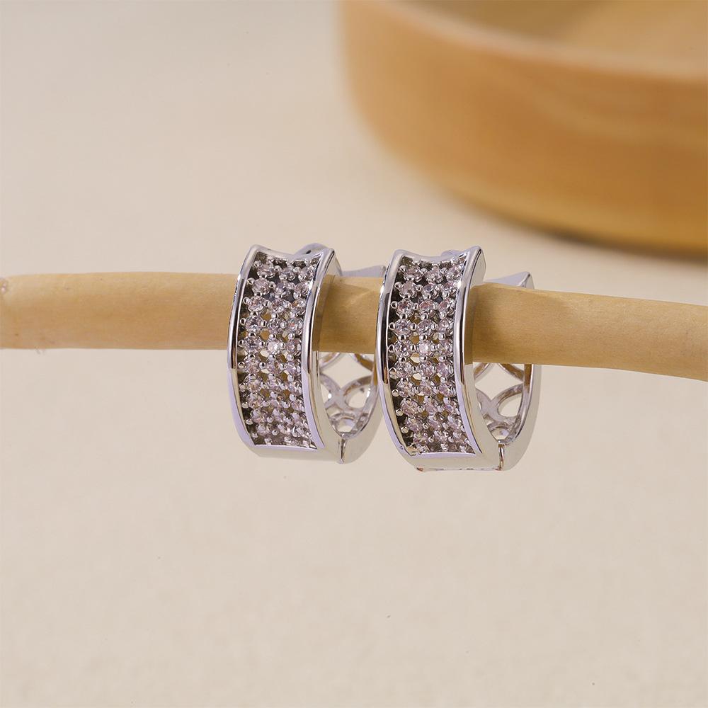 Color Earrings Women'S Jewelry Selection, Fashionable Multi-Style Zircon Earrings Inlaid With Zirconium Exquisite Jewelry