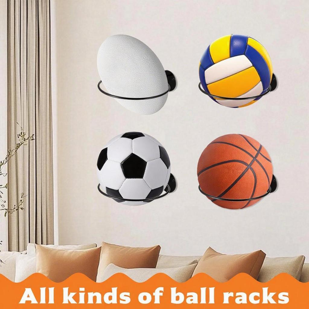 Basketball Mount Metal Wall Organizer Stand For Soccer Multifunctional Ball Storage Holder For Den Living Room Dormitory