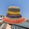 Женская летняя цветная вязаная крючком складная вязаная крючком солнцезащитная туристическая шляпа для отдыха на море пляжная шляпа для рыбака