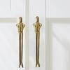 Door Handle Thinker-shaped High Hardness Fine Polishing Brass Drawer Cupboard Door Pull Handle for Home