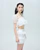 Leobyui Organza Ripple Layered Skirt White