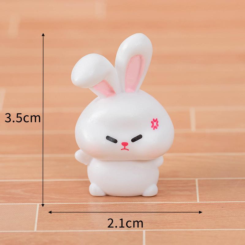 8 шт. светящийся мини-кролик орнамент мультяшный кролик фигурка микро пейзаж автомобиль интерьер настольное украшение