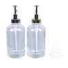 2PCS Coffee Syrup Dispensers 500ml Glass Bottle Dispenser with Stainless Steel Pump Coffee Bar