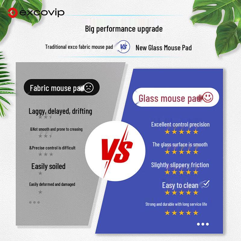 Прозрачный стеклянный игровой коврик для мыши EXCO