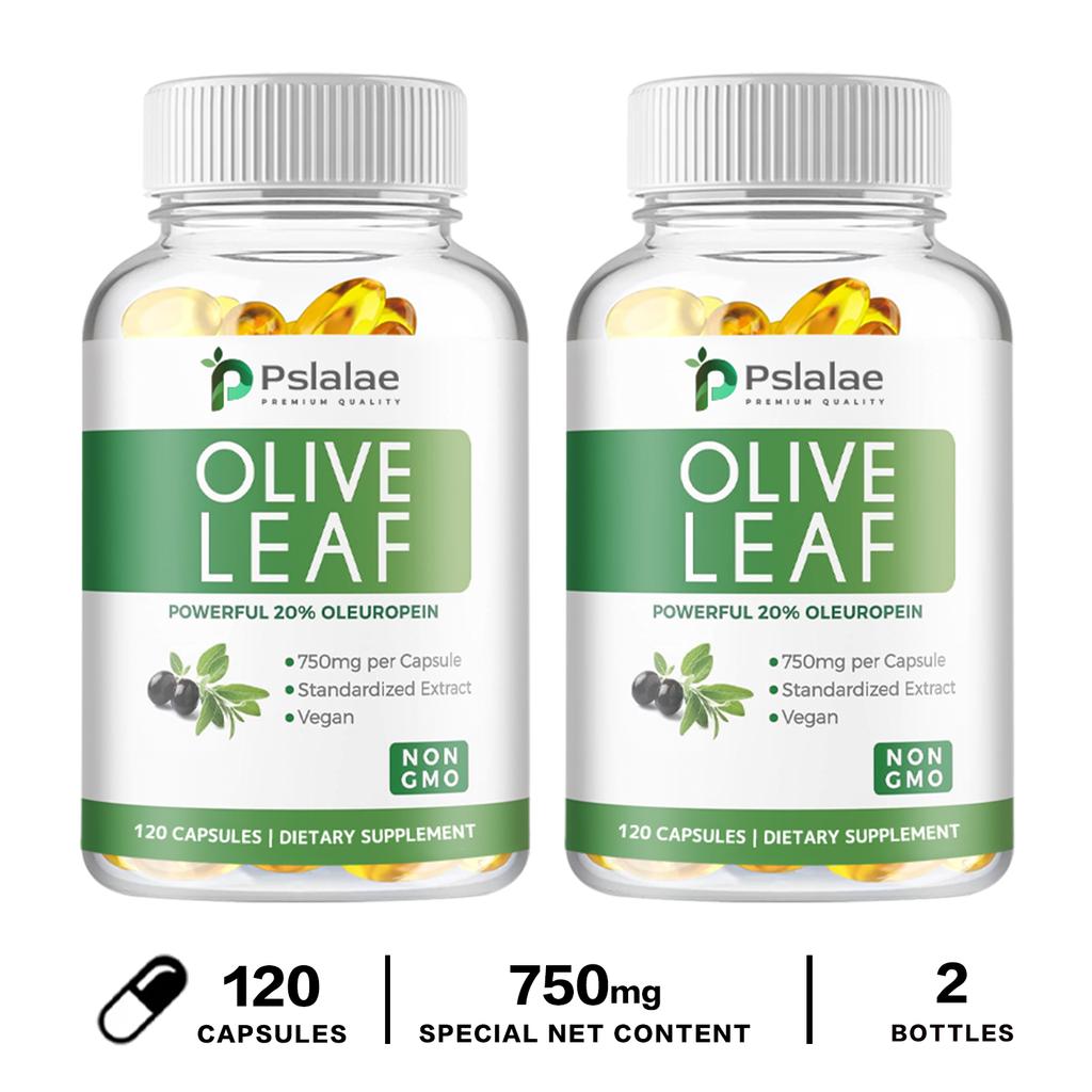 Pslalae - Olive Leaf Extract Capsules - 750 mg Olive Leaf Extract with 20% Oleurotin
