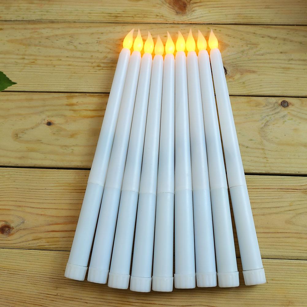 6 or 12 Pieces Room Decorative LED Candle Light Remote Control,Religious Fake Birthday LED Taper Candles Battery Operated