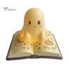 Фигурка призрака Настольная лампа Магическая книга Ночник, Смола Настольный теплый свет с Луной Мягкий желтый свет Рельеф звезды, Милый Прикроватный для сна