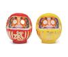 Такасаки Дарума красный желтый набор из 2 предметов 11 x 10 x 9 Фукуири семейная безопасность финансовая удача честь удача Дарума фигурка