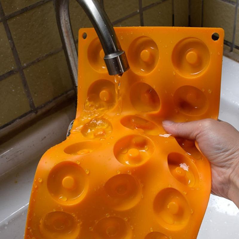 Жаропрочная силиконовая форма для пончиков на 18 пончиков, пищевая силиконовая форма для выпечки, антипригарная форма для мини-кексов