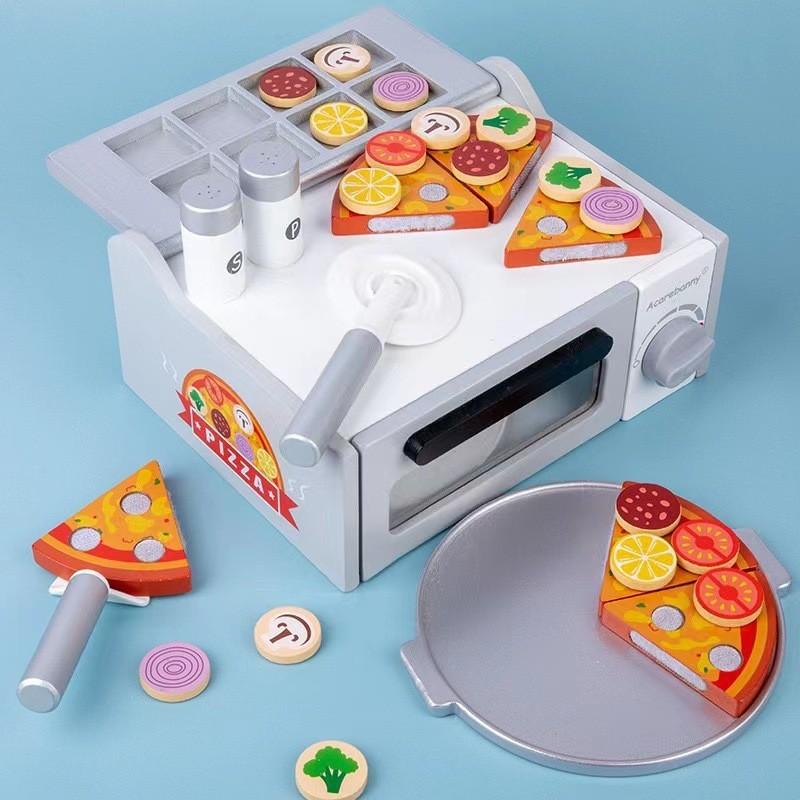Children's Early Education Educational Simulation Play-house Microwave Oven Bread Baking Dessert Package Kitchen Wooden Toys